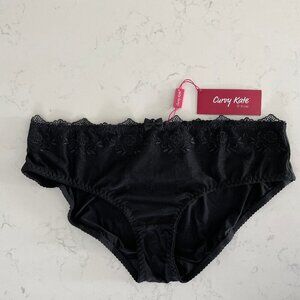 Curvy Kate 5005 Polyamide Elastane Brief Panties w Lace Detail Black Sz L NWT